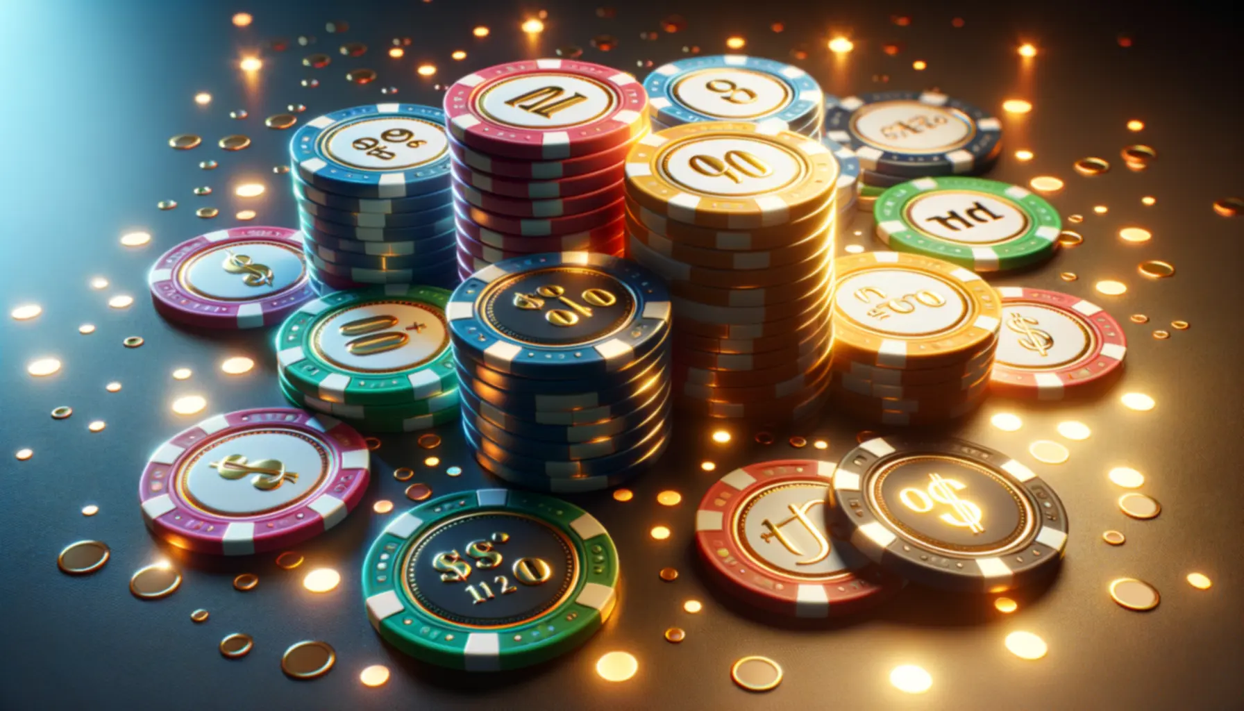 Abstract colourful casino tokens
